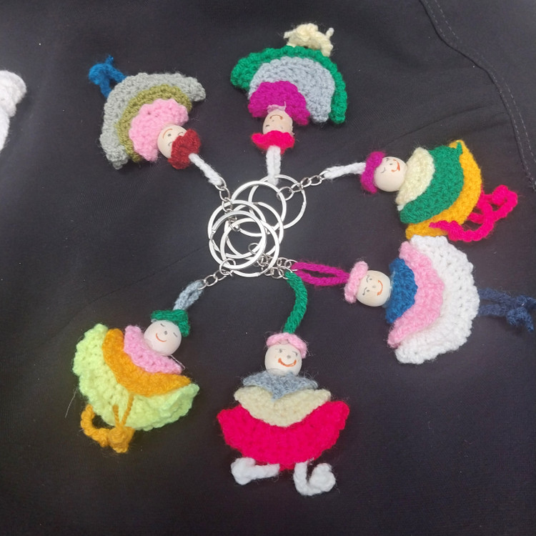جاکلیدی بافت با کاموا های رنگی