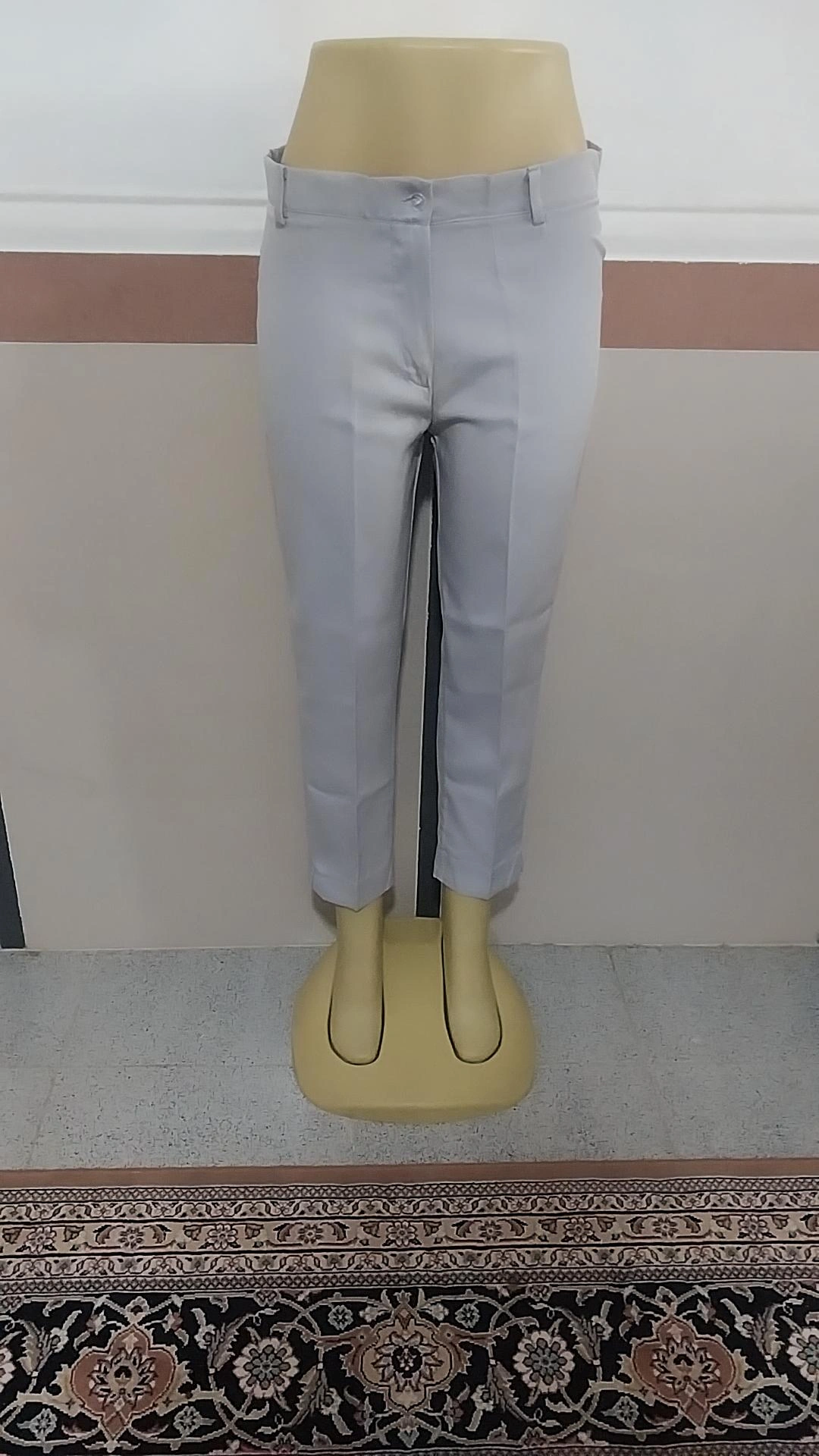 شلوار زنانه مدل راسته  قد 90 جنس مازراتی رنگ طوسی کد 914