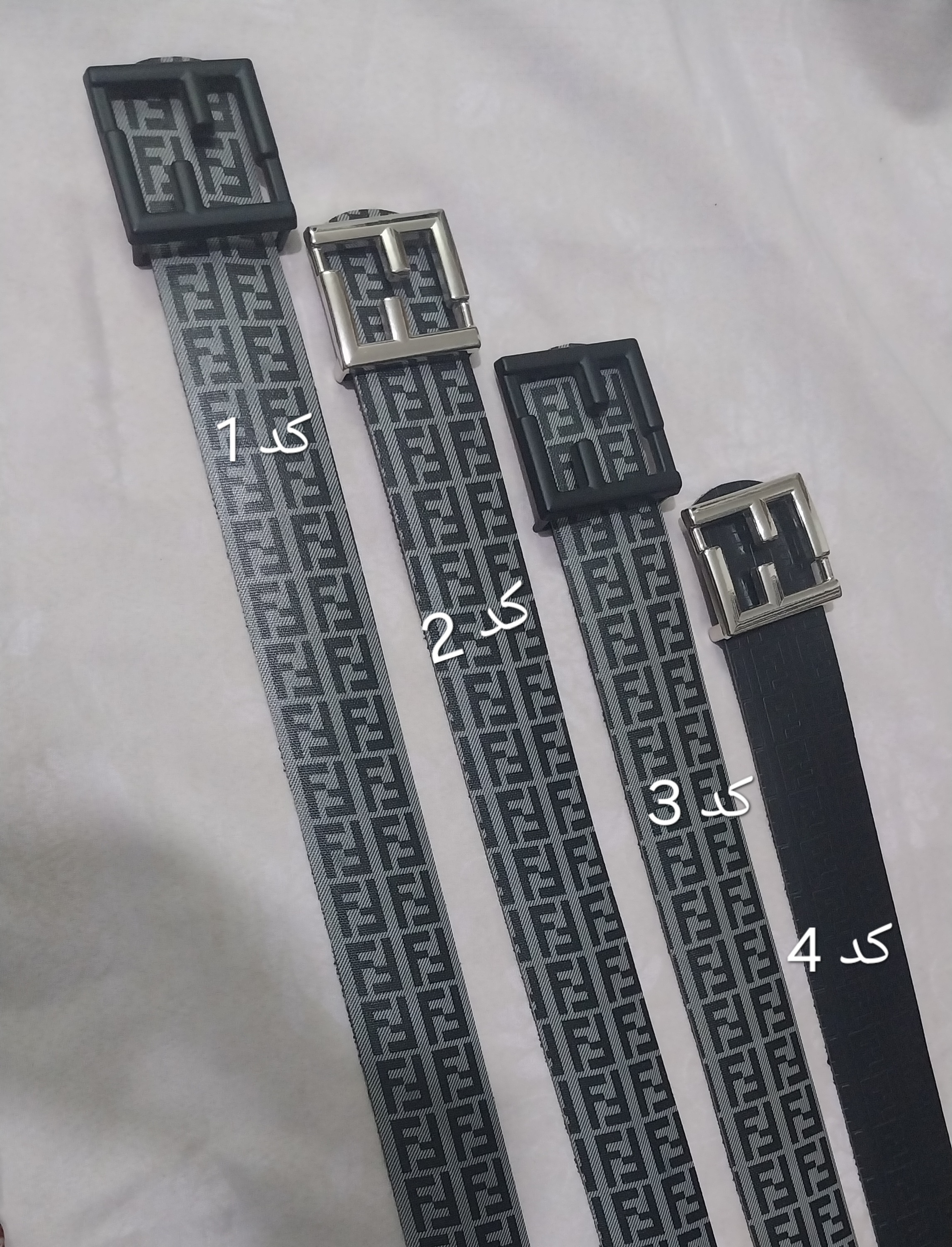 کمربند زنانه چرم مصنوعی پنج  سانتی طرح فندی کد0016