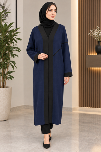 مانتو زنانه مدل عبایی پارچه بزیاق قد 110cm کد 2300